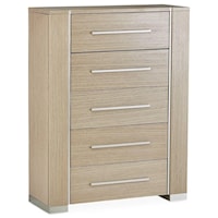 Contemporary 5-Drawer Chest with Felt-Lined Drawers