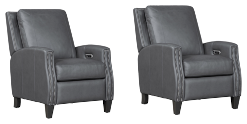 Transitional Cordless Power Recliner with Nailhead Trim (Set of 2)