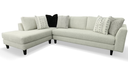Contemporary 2-Piece Chaise Sectional with Bench Seat
