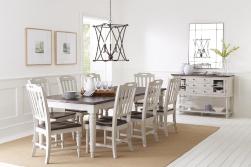 Farmhouse Dining Table with 8 Chairs