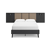 Contemporary Full Panel Platform Bed with 2 Extensions
