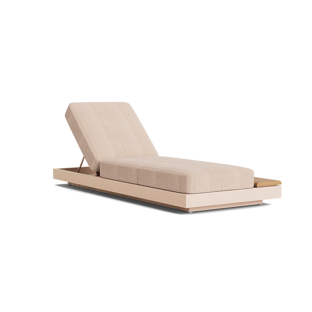 Adjustable Chaise Lounge w/Teak Sideboard