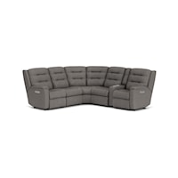 Contemporary 6-Piece Power Reclining Sectional with Power Headrest
