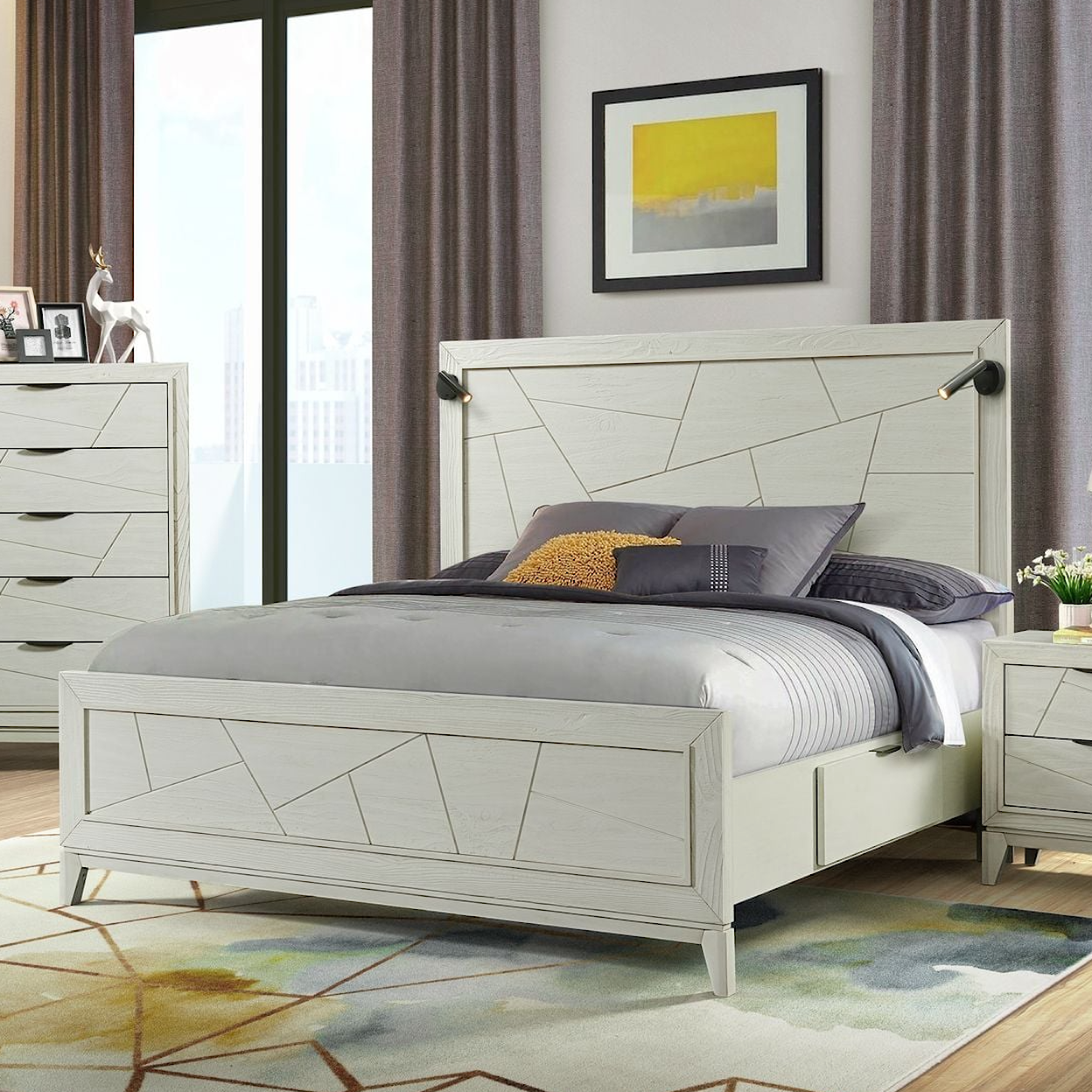 Elements International Artis Queen Bed with Storage