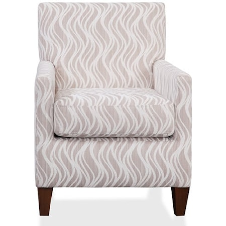 Pia Transitional Arm Chair with Exposed Wood Legs