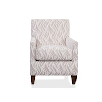Pia Transitional Arm Chair with Exposed Wood Legs