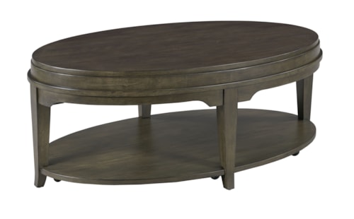 Transitional Oval Coffee Table with Casters