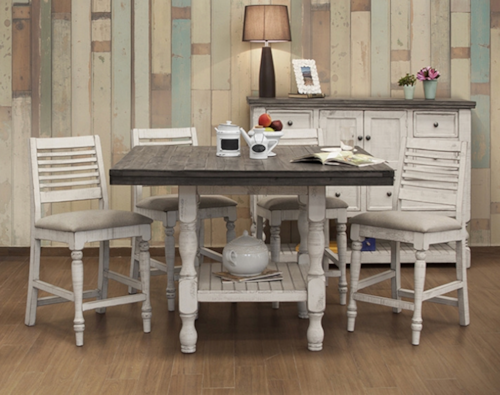 Relaxed Vintage 5-Piece Counter Height Table and Chair Set