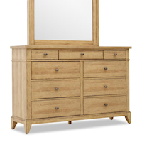 Transitional Dresser with Flared, Tapered Legs