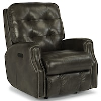 Button Tufted Power Motion Headrest Recliner with Nailheads
