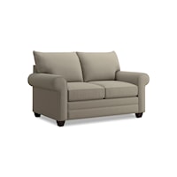 Casual Loveseat with Rolled Arms