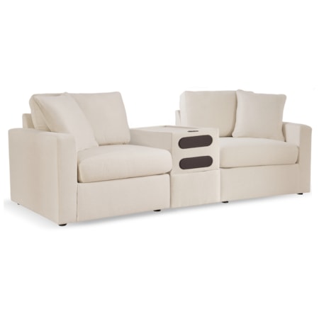 Sectional With Audio Console