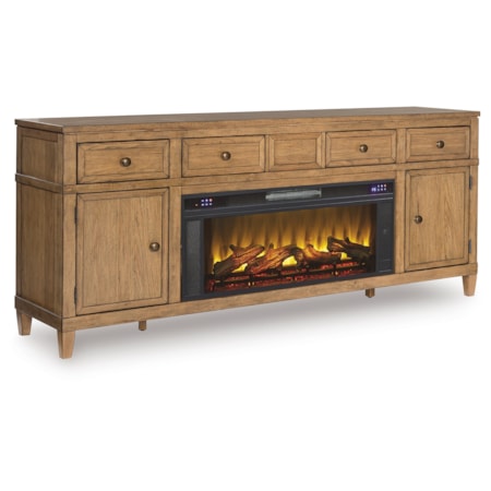 81" TV Stand With Electric Fireplace