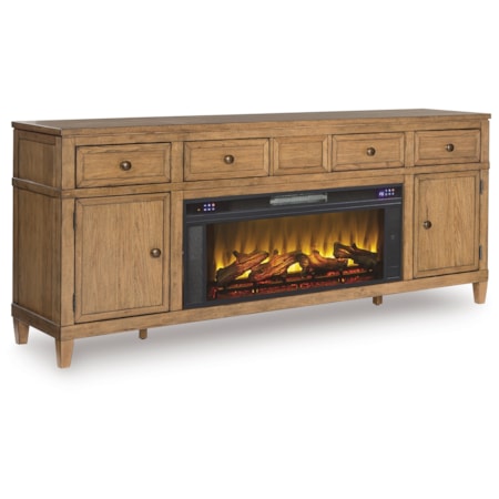 81" TV Stand With Electric Fireplace