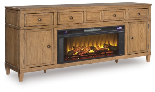 81" TV Stand With Electric Fireplace