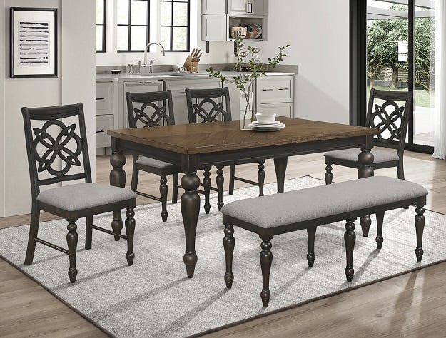 Crown Mark Hilara 2134T4280 Transitional Dining Table with 18" Leaf