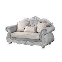 Traditional Upholstered Loveseat with Button Tufting