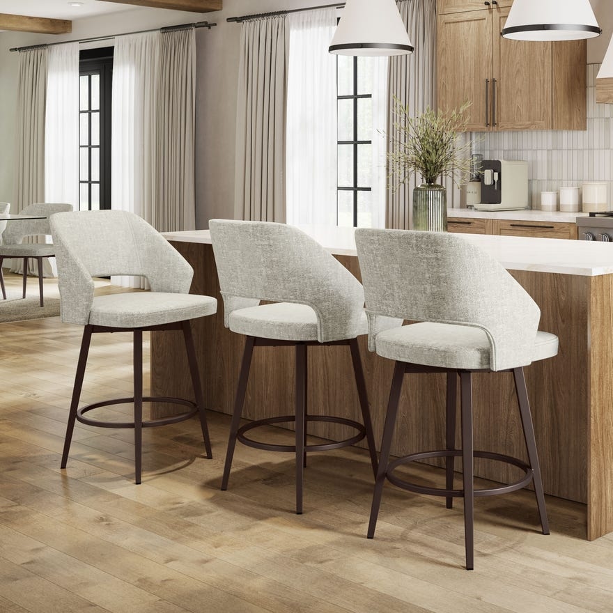 Upholstered Bar Height Swivel Stool
