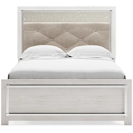 Full Upholstered Panel Bed