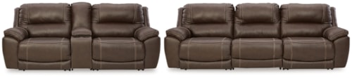 3-Piece Reclining Sofa And 3-Piece Loveseat With Console