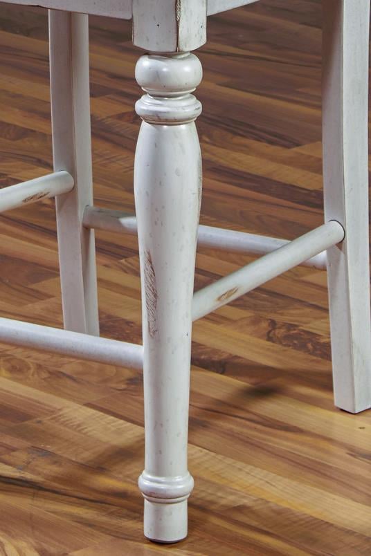 24"H Slatback Stool w/ Wood Seat