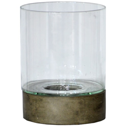 11" Glass Hurricane with Base - Set of 2