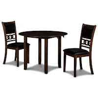 Contemporary 3-Piece Table and Chair Set with Drop Leaves