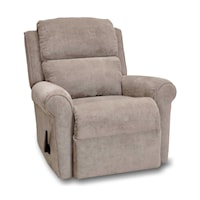 Casual Manual Recliner with Rolled Arms