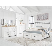 California King Panel Storage Bed, Dresser And Mirror