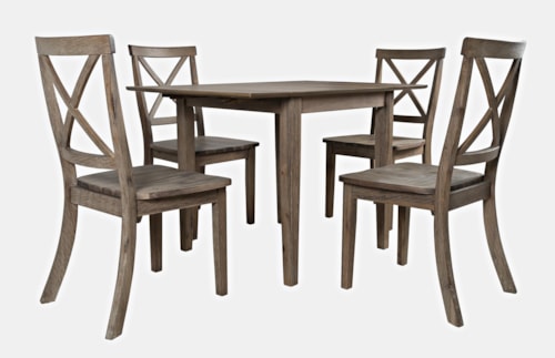 Coastal 5-Piece Dining Set with Drop Leaves