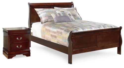 2pc Full Sleigh Bed and Nightstand 