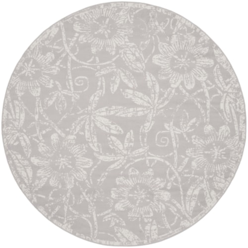 8'  Grey Round Rug