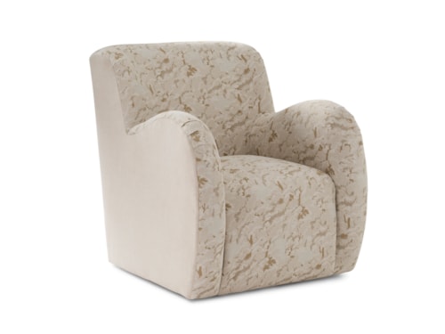 Transitional Swivel Glider Chair with English Arms