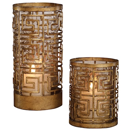 Ruhi Hurricane Candleholders, S/2