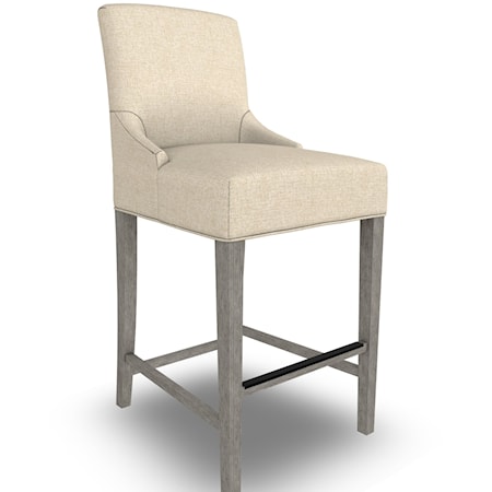 Transitional Upholstered Bar Stool