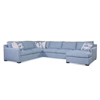 Transitional 5-Piece Sectional Sofa with Throw Pillows