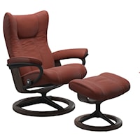 Large Reclining Chair and Ottoman with Signature Base