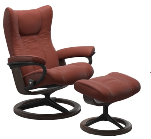 Large Reclining Chair and Ottoman with Signature Base