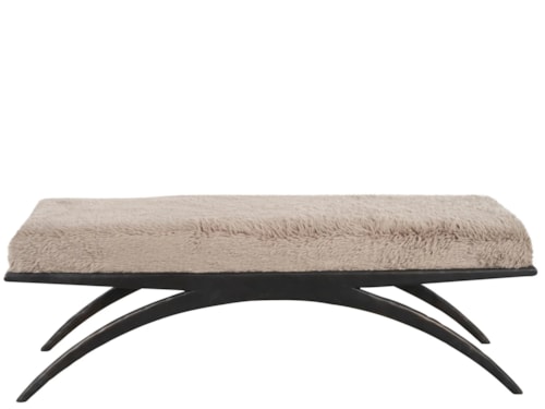 Contemporary Upholstered Bench with Aluminum Base