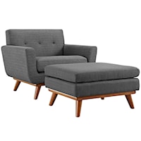 2 Piece Armchair and Ottoman