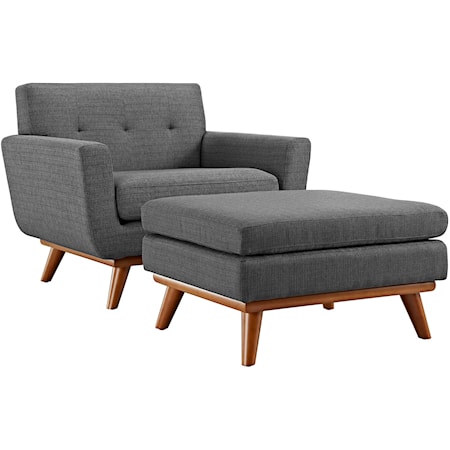 2 Piece Armchair and Ottoman