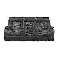 Transitional Power Reclining Sofa with Power Headrest