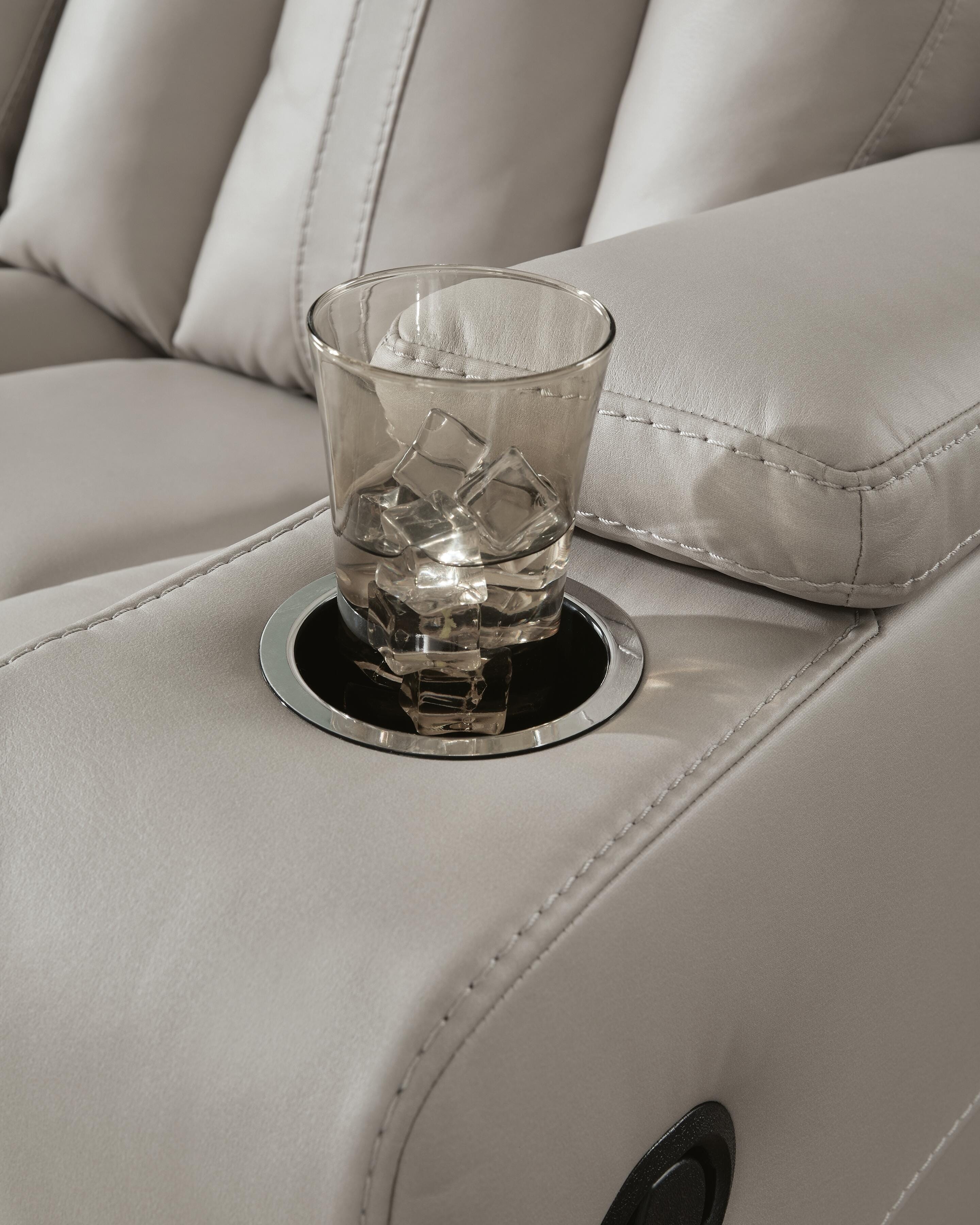 Signature Design by Ashley Elevate Edges Glider Rec Loveseat W/console