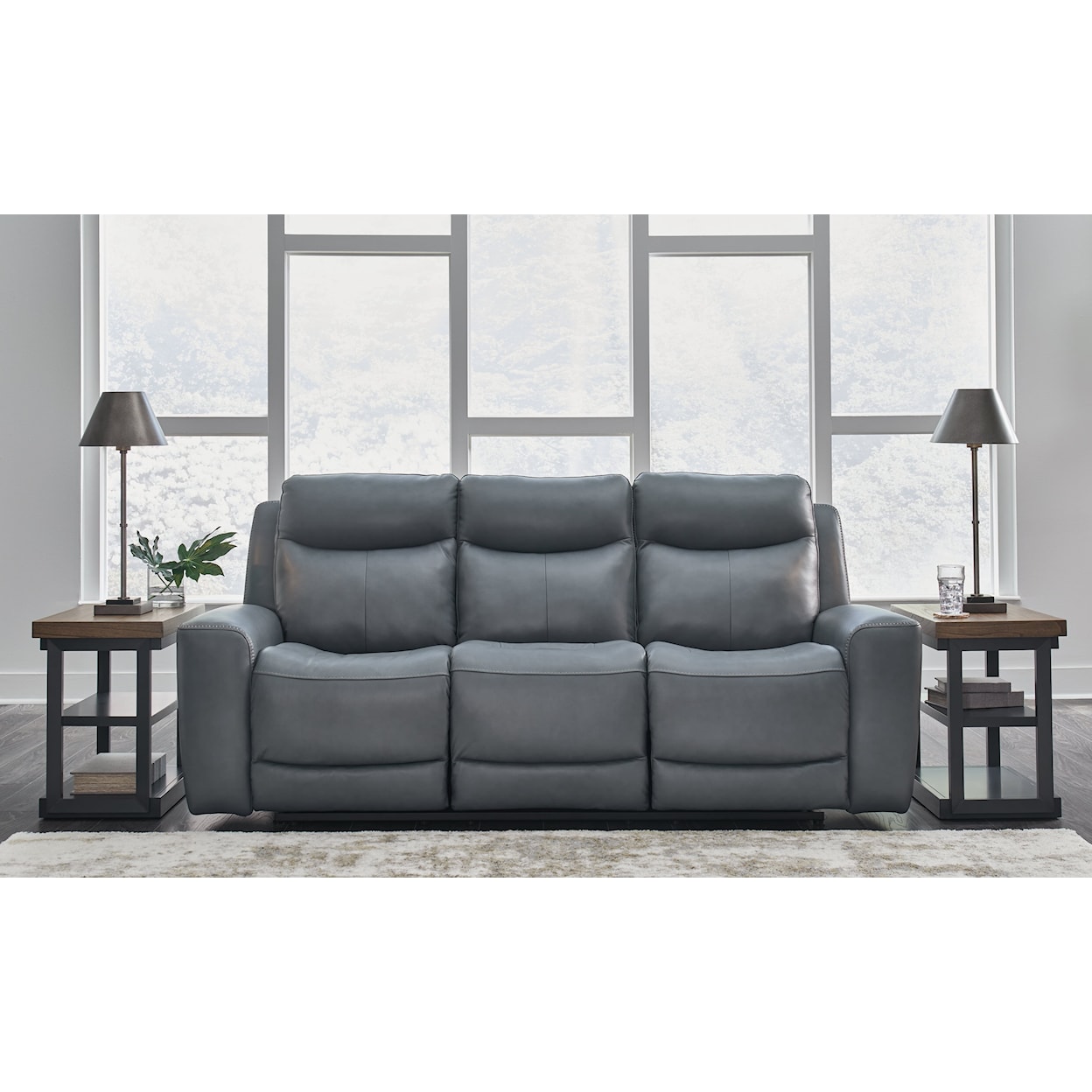 Signature Design Mindanao PWR REC Sofa with ADJ Headrest