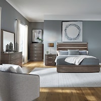 Contemporary 5-Piece King California Panel Bedroom Set with LED Headboard