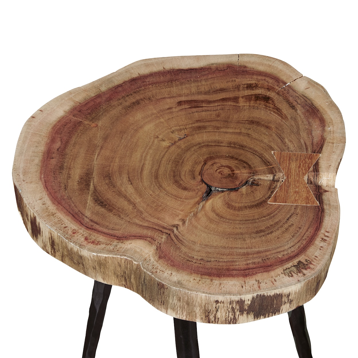 Accentrics Home Accents Natural Acacia Solid Wood Slice End Table