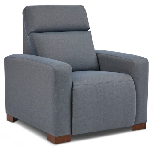 Contemporary Power Reclining Chair with Power Headrest and USB Ports