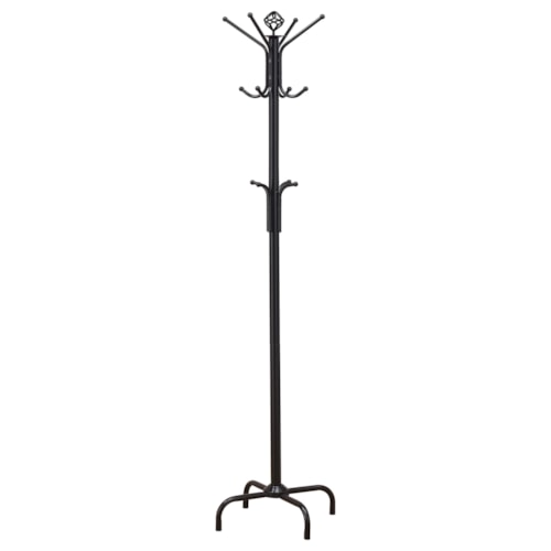 Collier 12 Hook Freestanding Coat Rack Hat Hanger Black