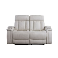 Contemporary Power Reclining Loveseat with Power Headrest