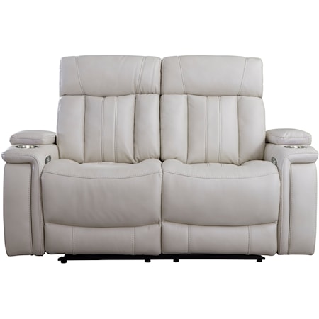 Contemporary Power Reclining Loveseat with Power Headrest